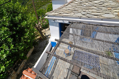 Looking down from balcony of Louloudi