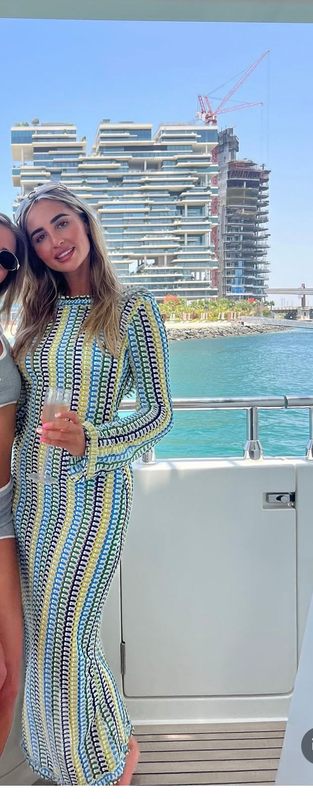 Thumbnail: Beach Crochet Long Ruffle Dress - Mixed Blue | Turquoise