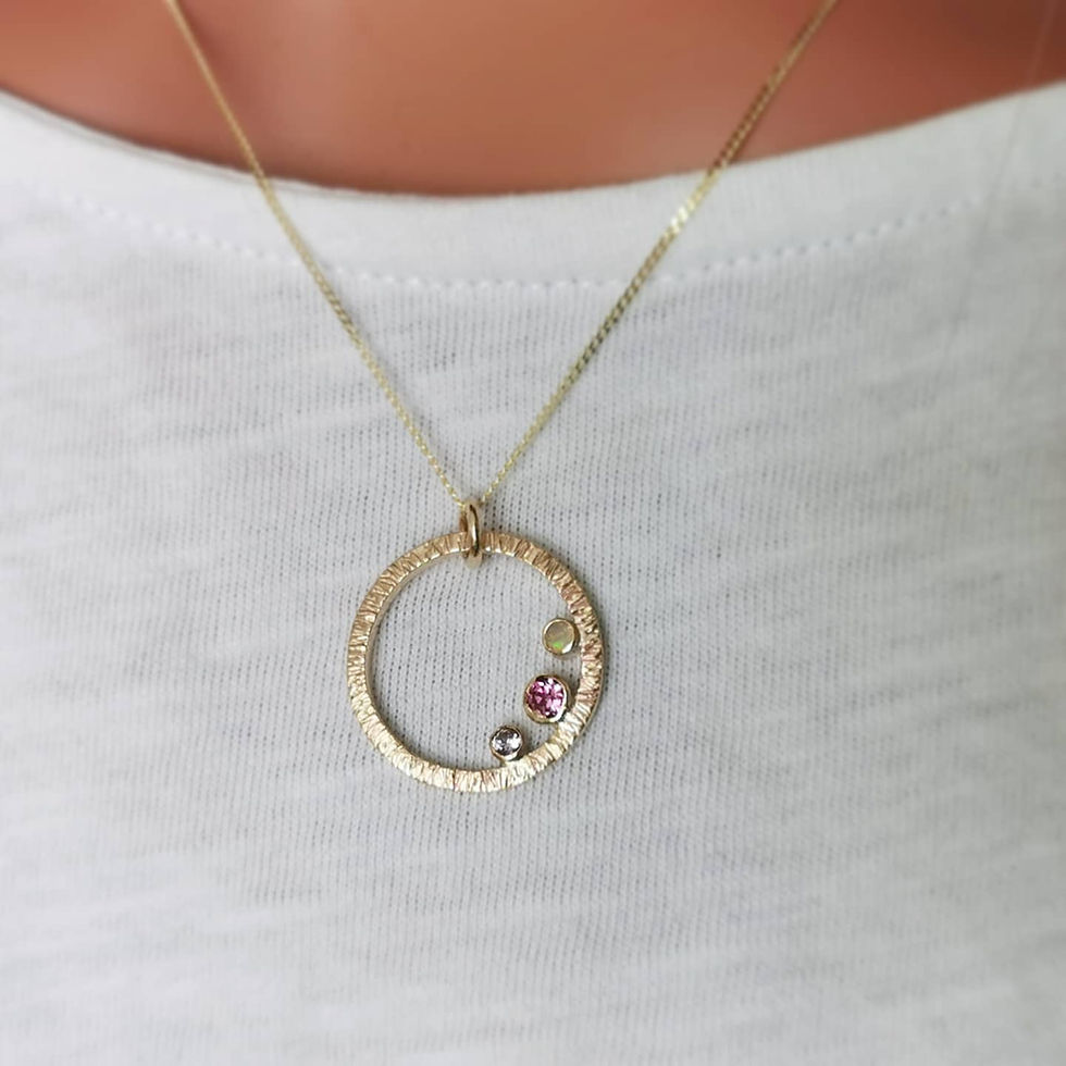 Thumbnail: 9ct gold Birthstone Eternity Necklace