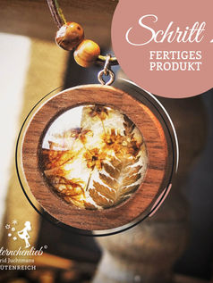 Holzanhänger Tiroler Wald mit echten Blüten, Schritt 7: Fertiges Produkt.