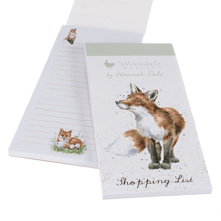 Miniaturbild: Wrendale Designs Einkaufsblock mit Fuchs und Shopping List
