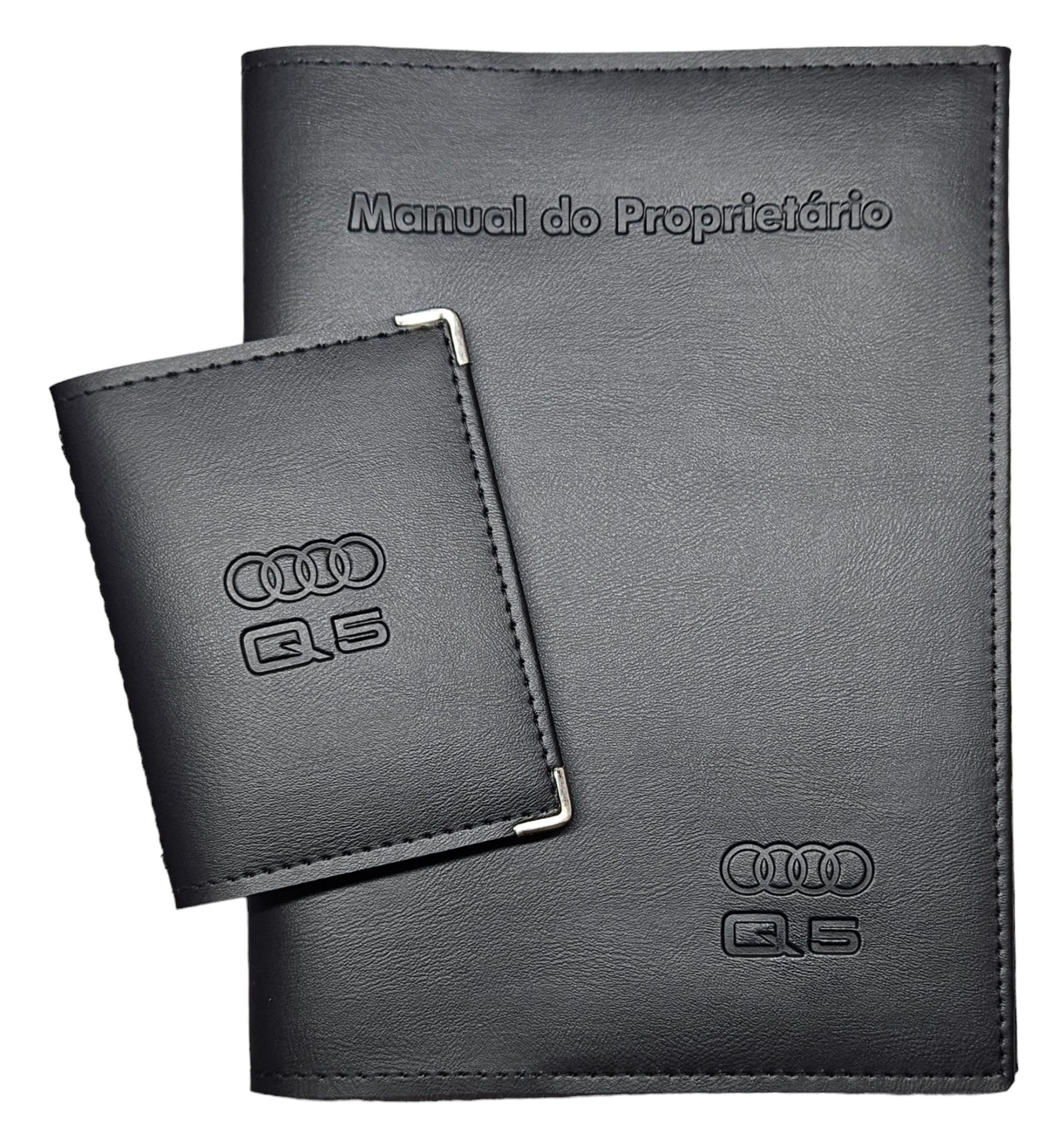 Kit Audi Q5 Porta Manual + Porta Documentos Couro Eco.
