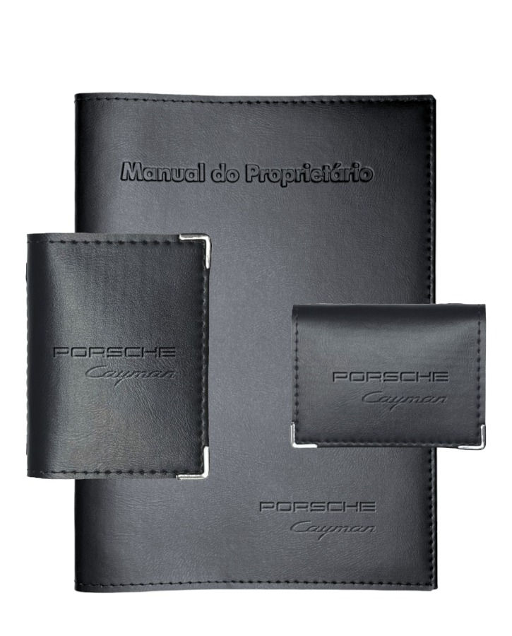 Kit Porsche Cayman Porta Manual + Porta Docs + Porta Cartão