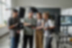 A film crew on set discussing their production as a representation of That Brand Guy's Video and Photo Production Services.