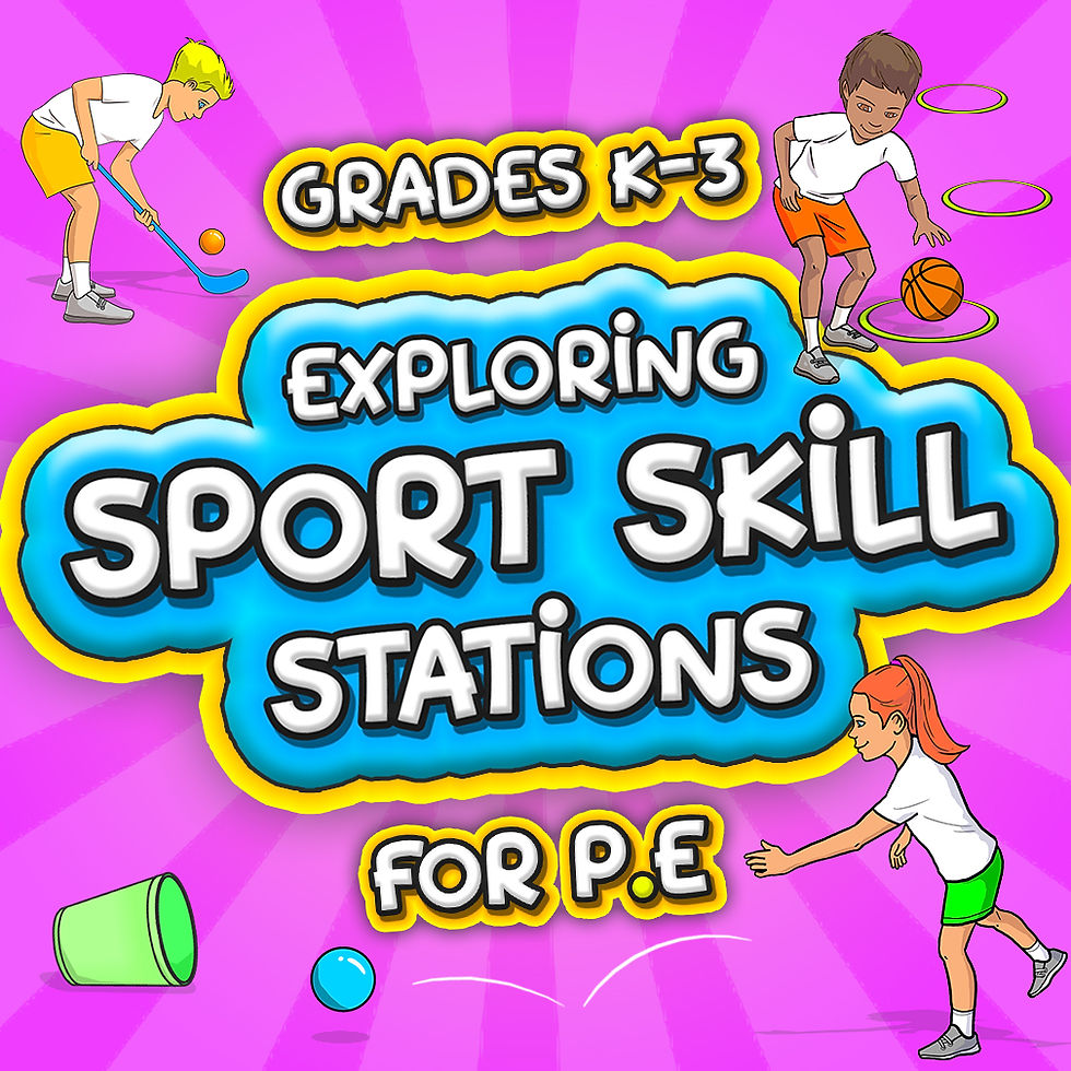 PE Stations & Activities: Lessons & cards for PE & Sport Skills Grades K-3