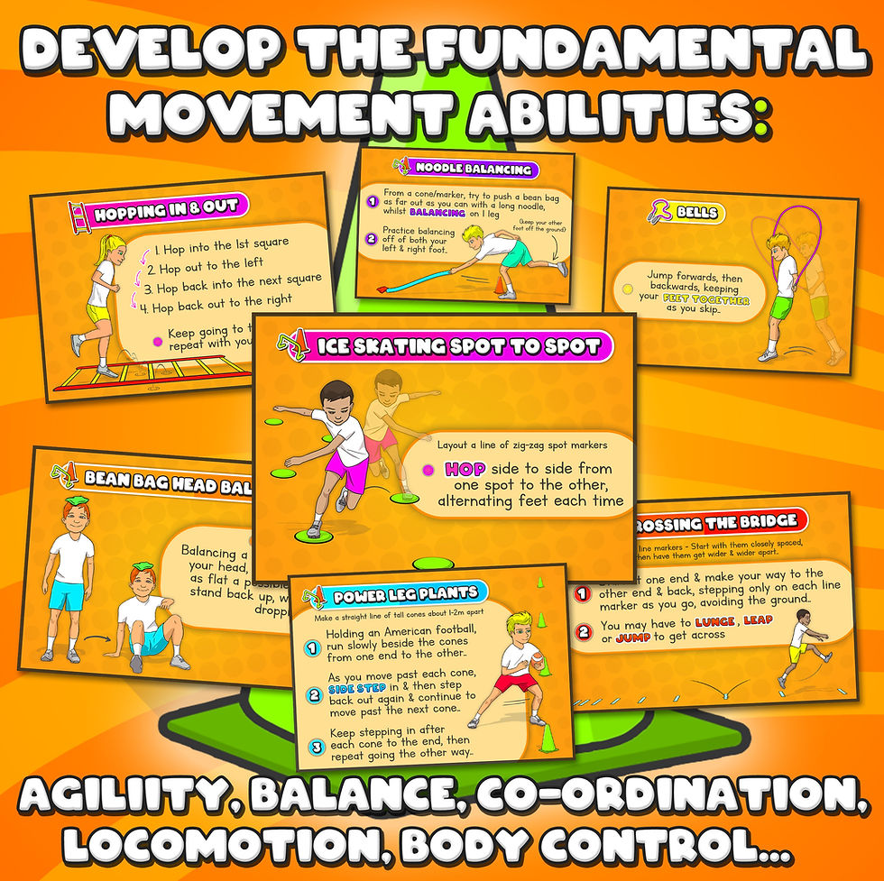 Thumbnail: Movement & locomotion skills - Printable task cards for PE & sport
