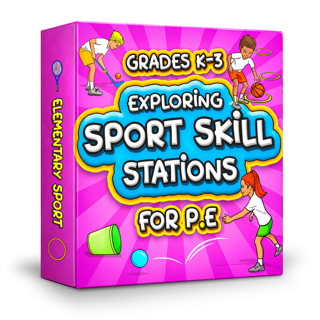 PE Stations & Activities: Lessons & cards for PE & Sport Skills Grades K-3