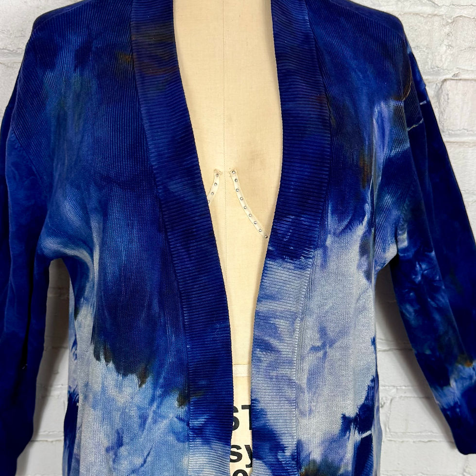 Thumbnail: One Size fits S-XL Rough & Tumble VTG Hand‑Dyed Sweater‑Knit Cardigan