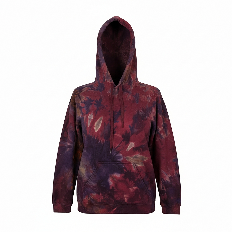 Thumbnail: Hoodie Kangaroo Pocket Tie dye / Hand dyed Cotton fleece lined Sweatshirt Small Unisex color Plum Galaxy $45.00