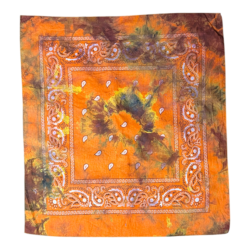 Thumbnail: Regular Size Tie Dye Color Burnt Orange Cotton Bandanna