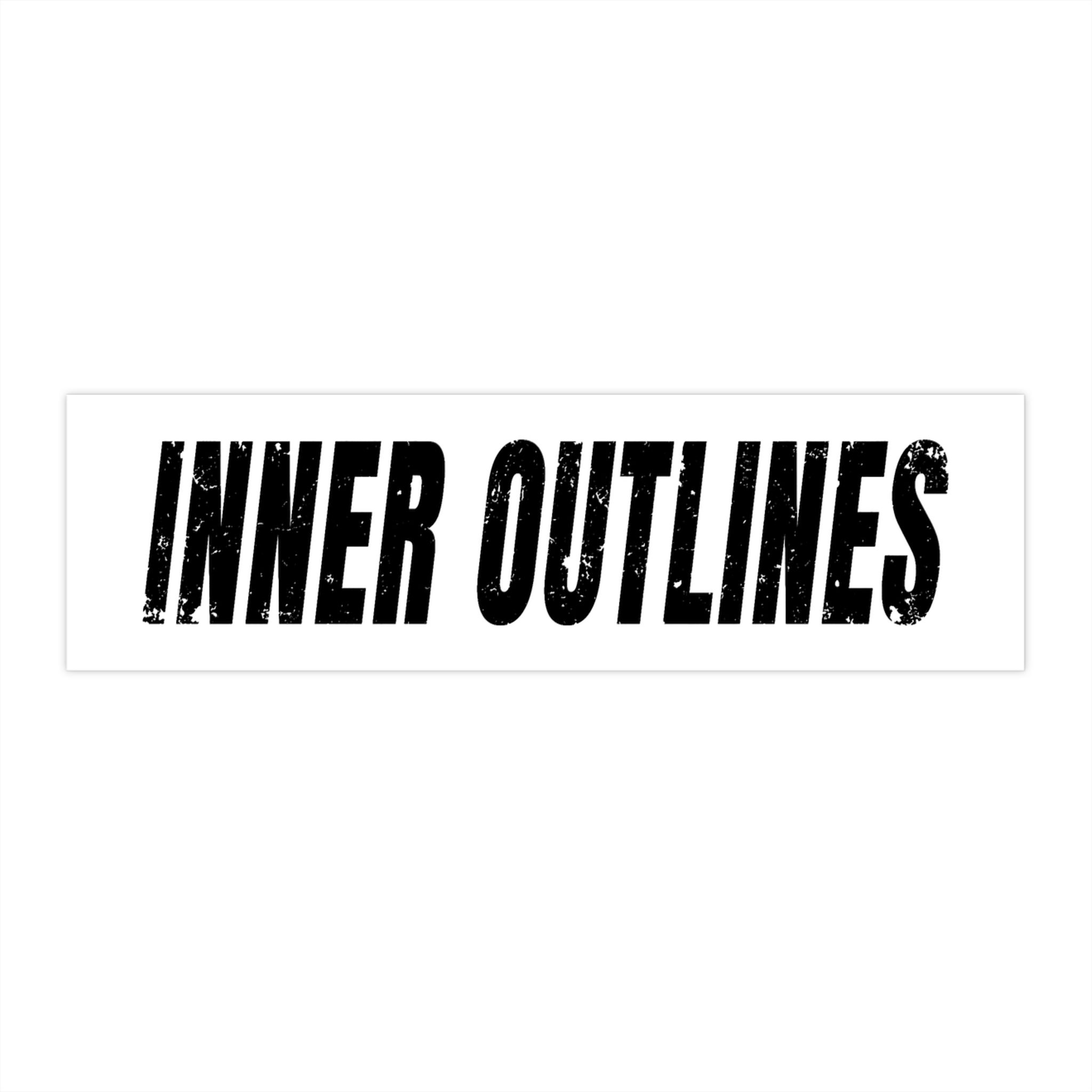 Inner Outlines Bumper Stickers (White)
