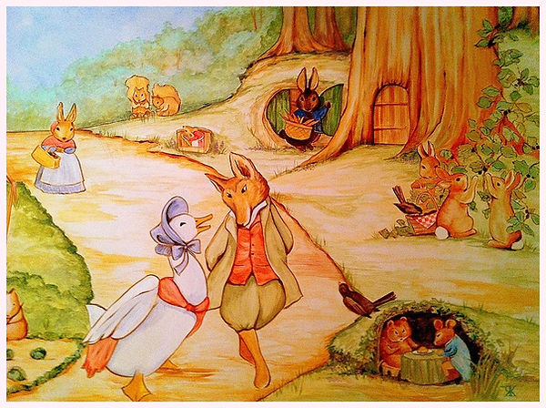 Beatrix potter nursery mural