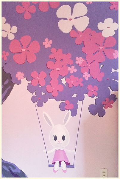 girls room mural