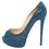Thumbnail: Christian Louboutin Blue Leather Crystal Lady Peep-Toe Platform Pump Size 39.5