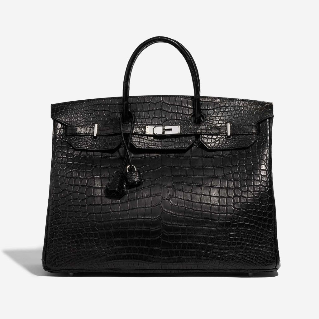 Birkin 40 Matte Porosus Crocodile Black