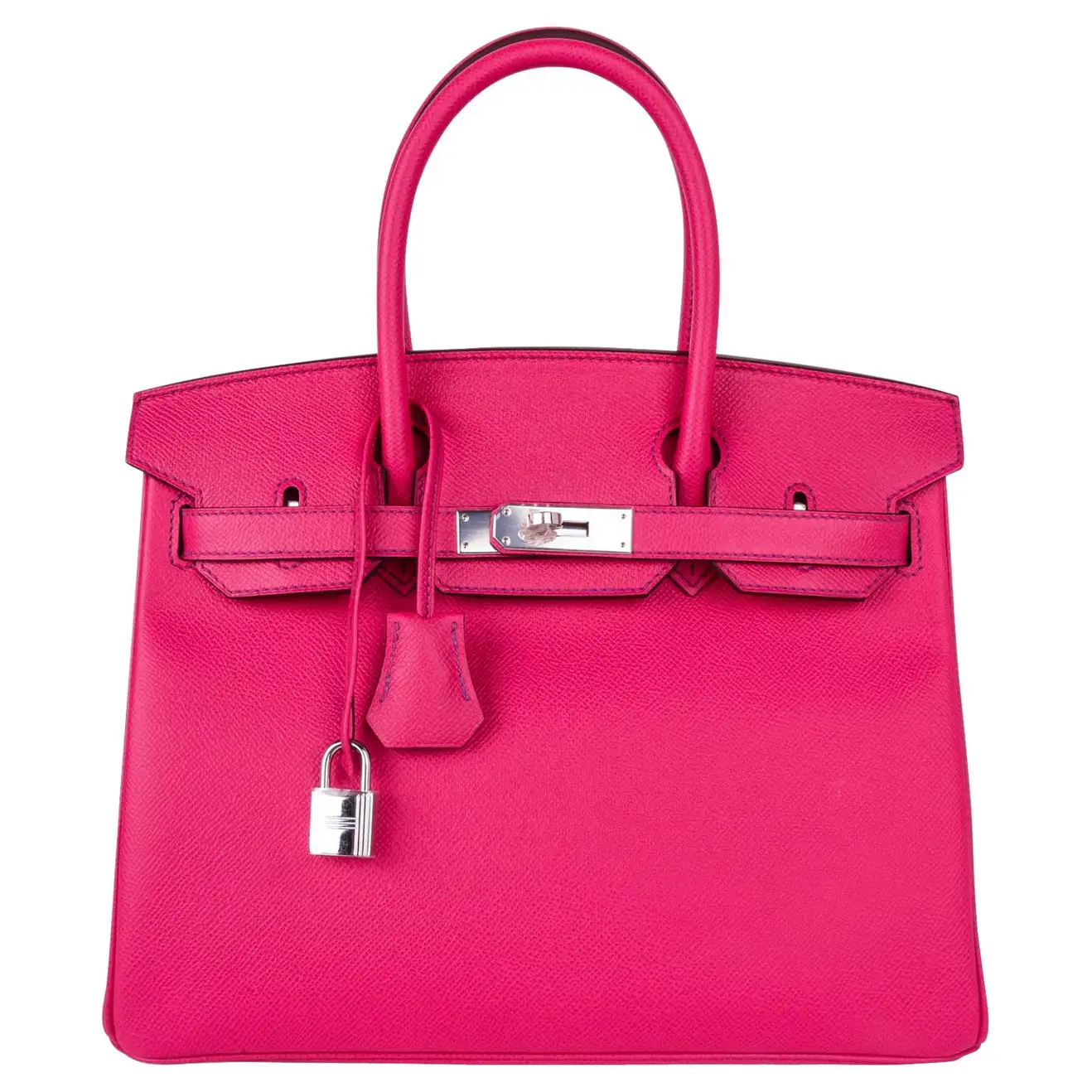 Hermes Birkin 30 Bag HSS Rare Pink Rose Tyrien / Blue Paon Palladium
