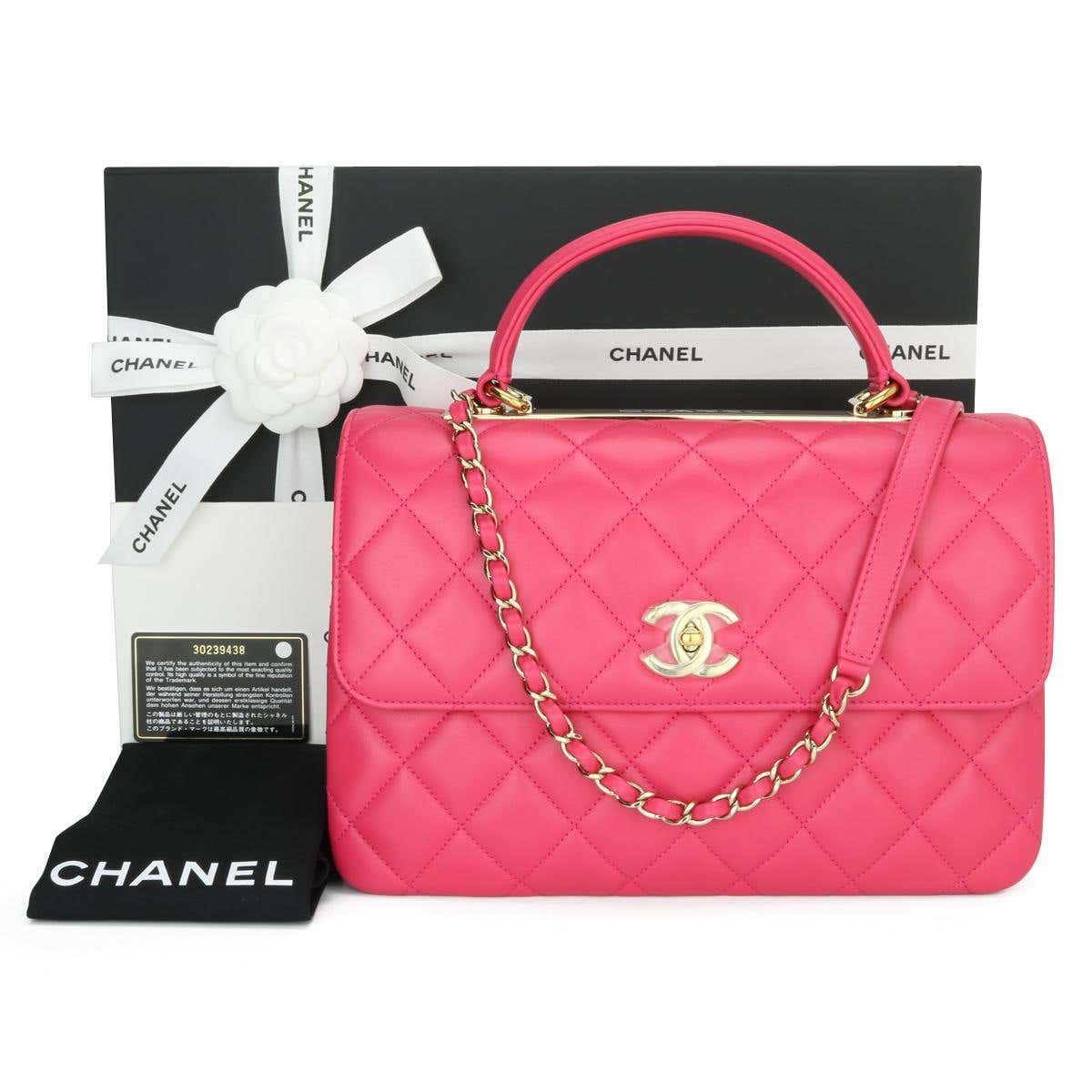 CHANEL Trendy CC Bag Medium Pink Lambskin with Light Gold Hardware 2020