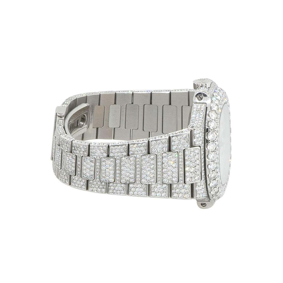 Thumbnail: Patek Philippe Nautilus Stainless Steel All Diamond Moon Phase Dial Watc