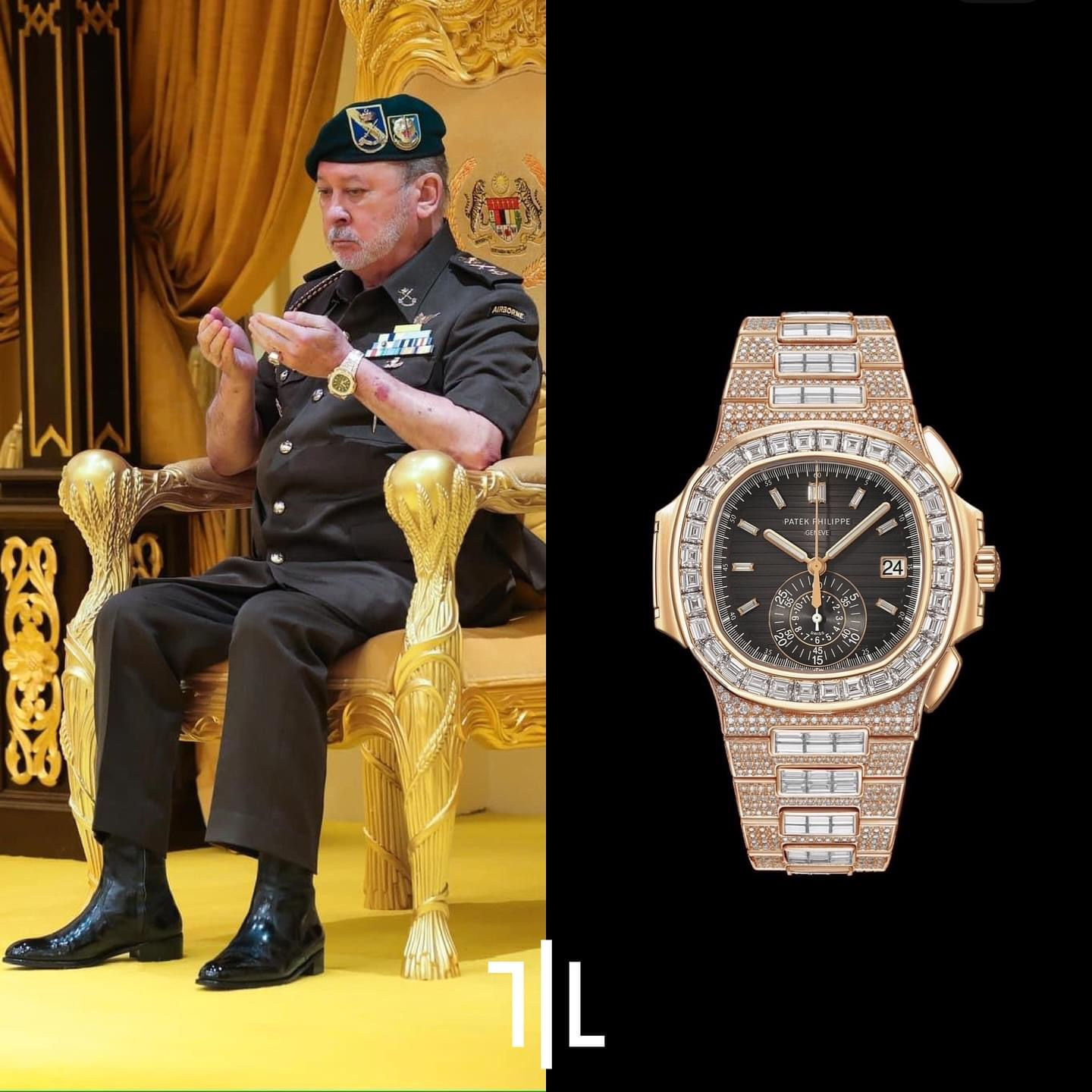 1,075 Diamonds King Sultan Ibrahim Malaysia Patek Philippe Nautilus Chronograph 