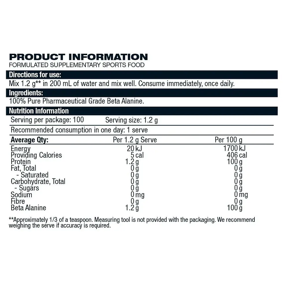 Thumbnail: Beta Alanine 120g