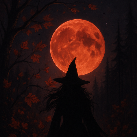 Luna piena con strega