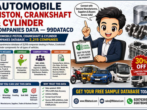 Automobile Piston, Crankshaft and Cylinder Data