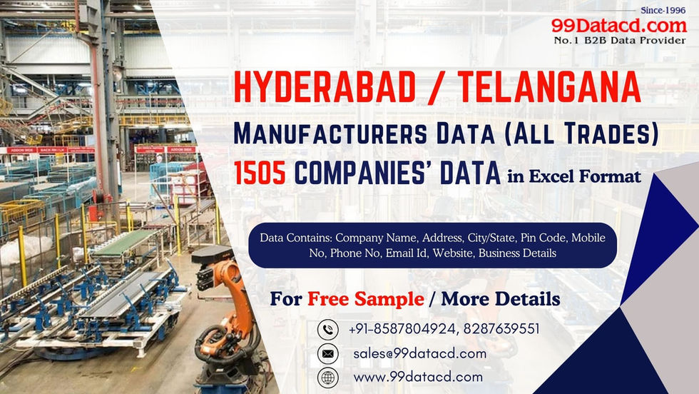 list of manufacturing companies in Hyderabad
