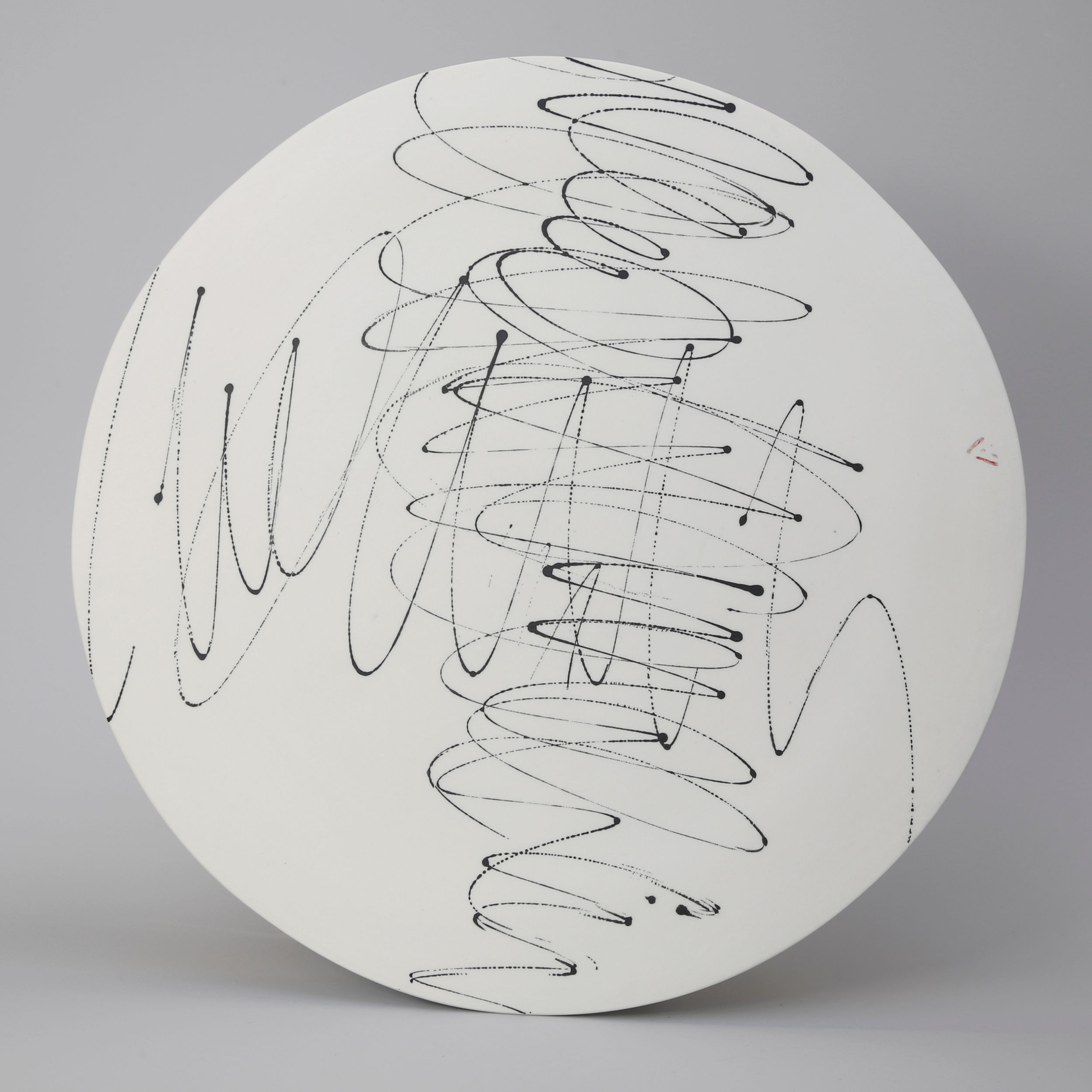 Flat platter. Black scribble