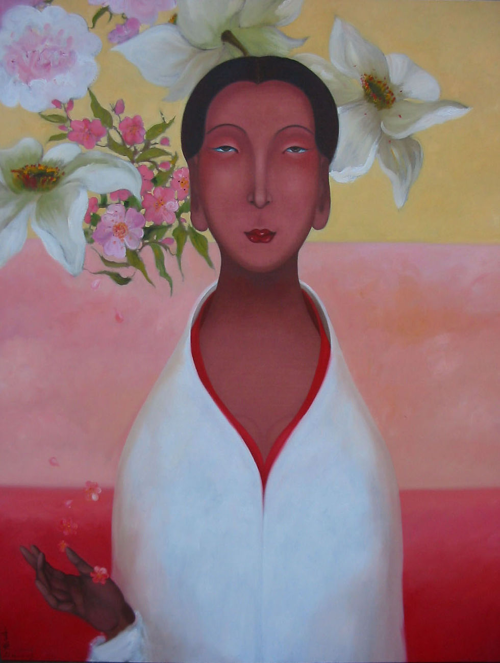 16）花落千古2006油画130x162