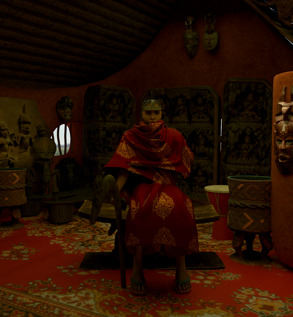 A rendered Picture of Isah as Oba of Benin