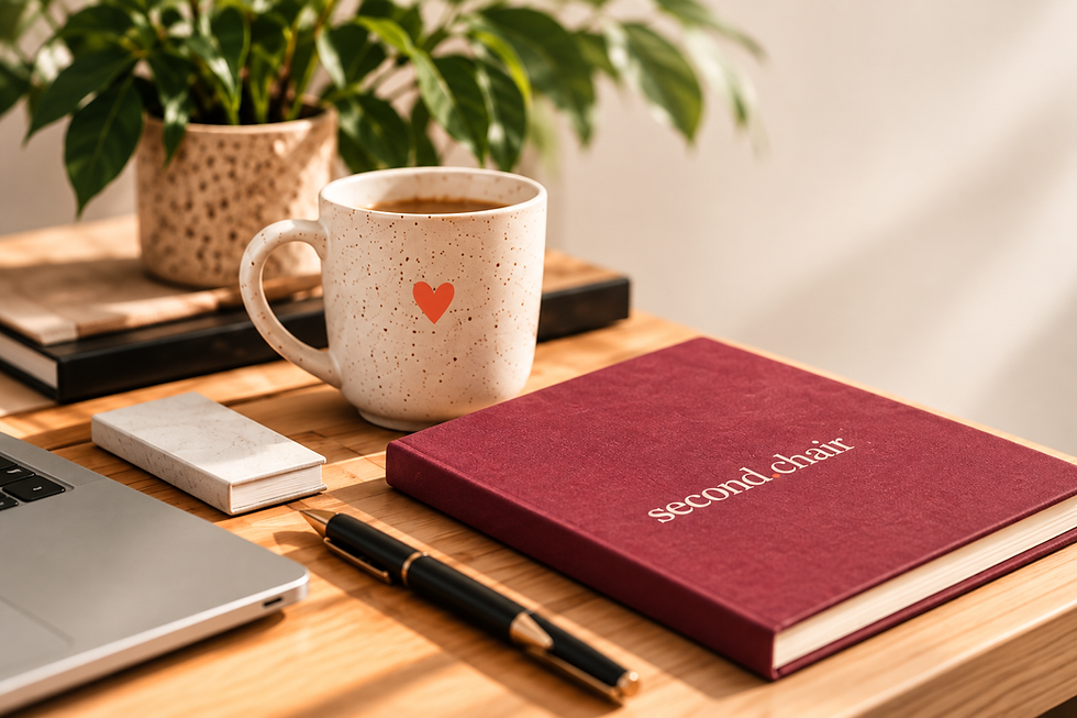 Warm Minimalist workspace with desk, chair and plant