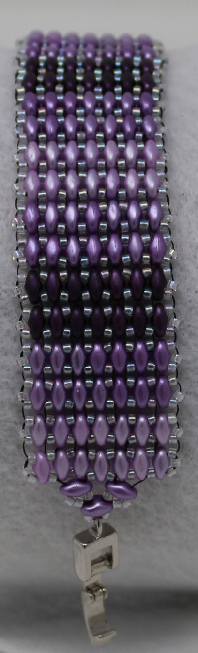 Thumbnail: Purple Ombre Beaded Wide Bracelet
