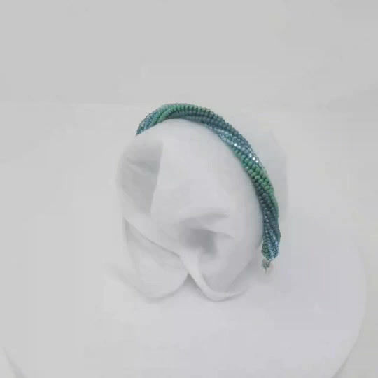 Thumbnail: Blues and Greens Beaded Bracelet