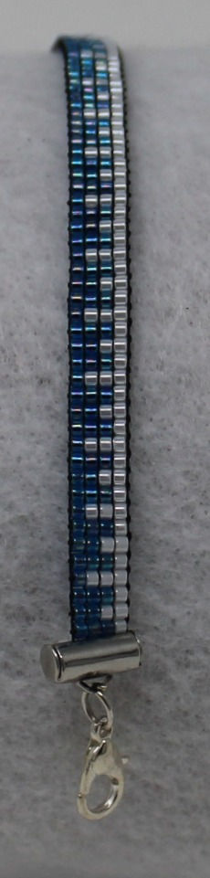 Thumbnail: Blue and White Dainty Woven Bracelet
