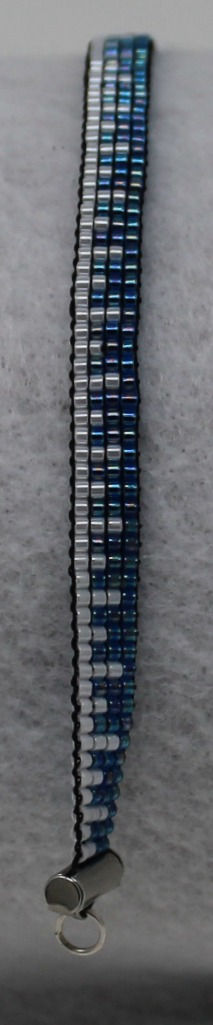Thumbnail: Blue and White Dainty Woven Bracelet