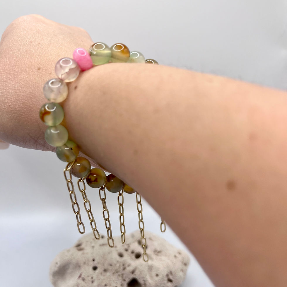 Thumbnail: Peacock Agate & Turquoise Handmade Gemstone Bracelet
