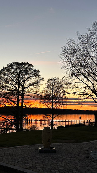 James River Gardens Gallery, photos, flowers, flower gardens, fire pit, dock, river, James River, painting, Plein Air, floral arrangements, flower arranging, garden, James River Garden events, event barn, growing flowers, two fire table, fine dining, outdoor dining, dining at the dock, come grow with us, trees at James River Gardens, Blooms