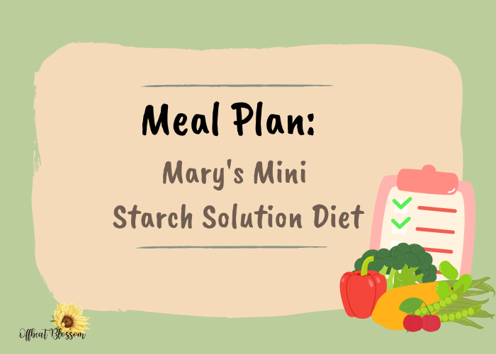 Meal Plan for Mary's Mini Starch Solution Diet