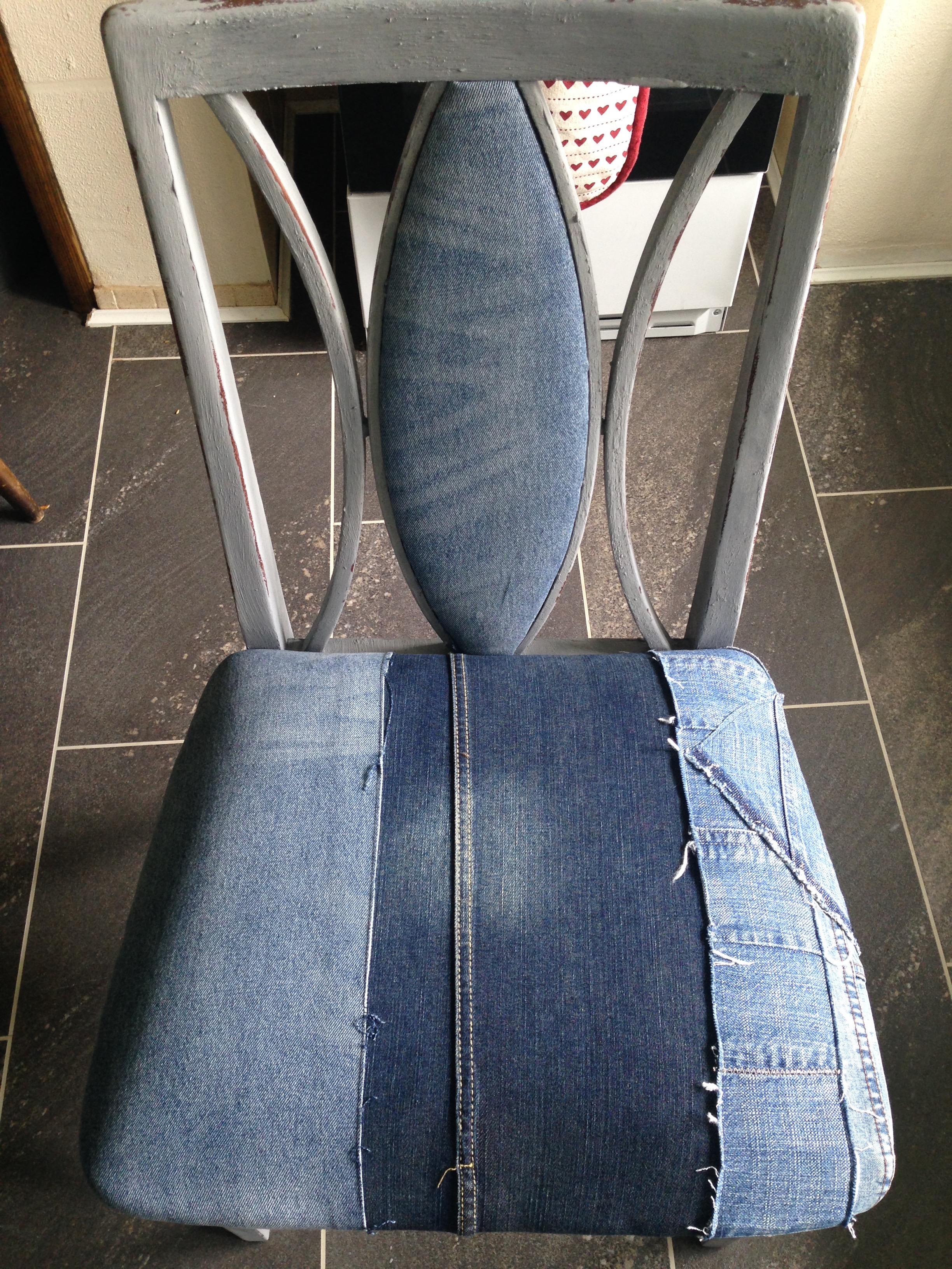 Denim dining room chair
