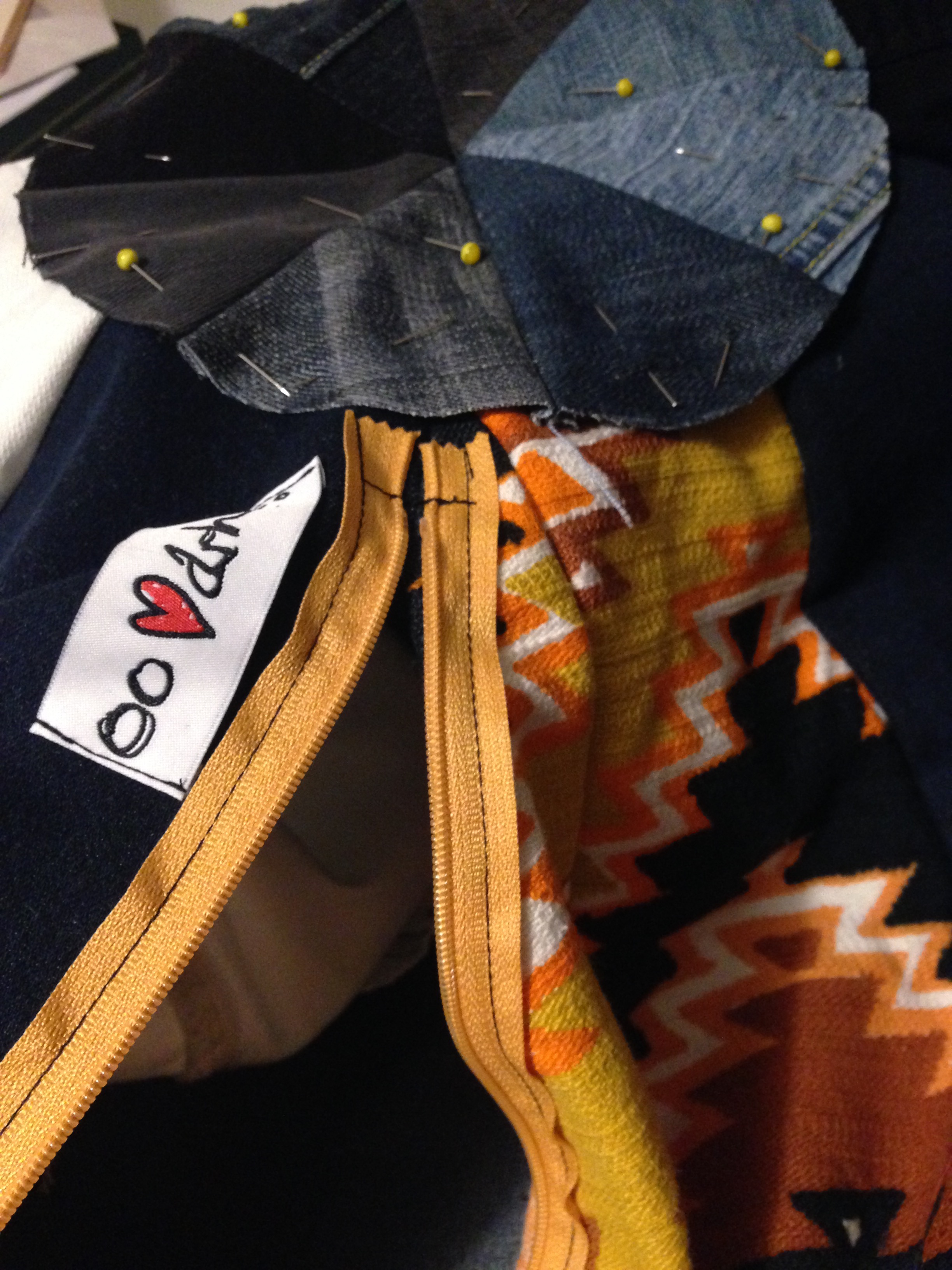 Denim bean bag