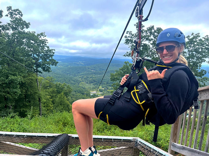 Photo of the owner going zip lining