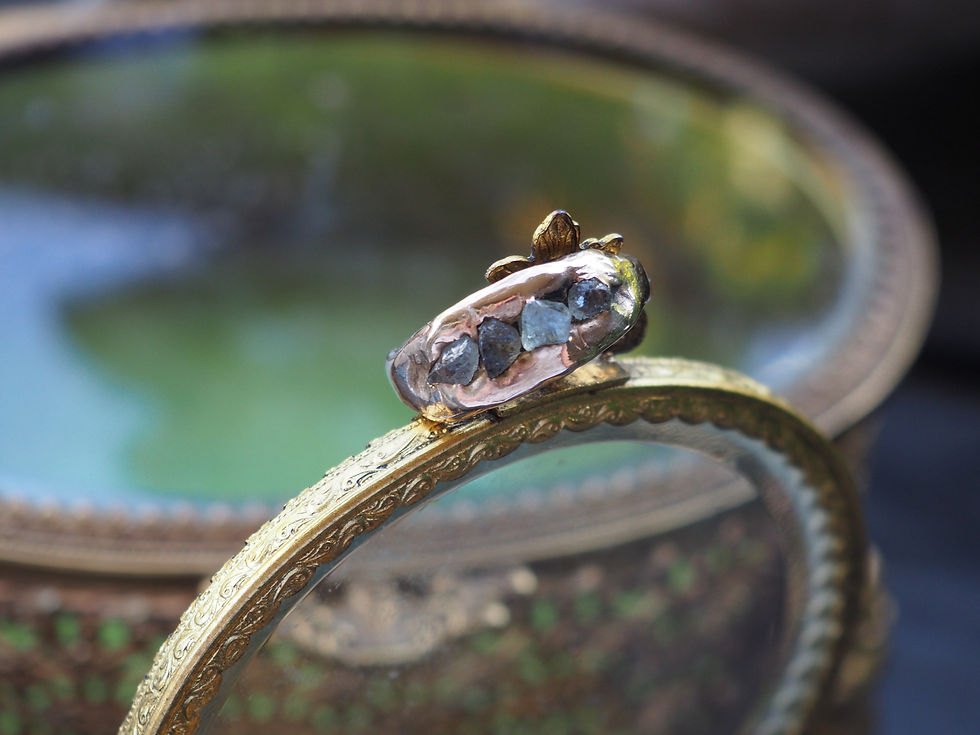 Thumbnail: Raw Montana Sapphire Bronze Ring 