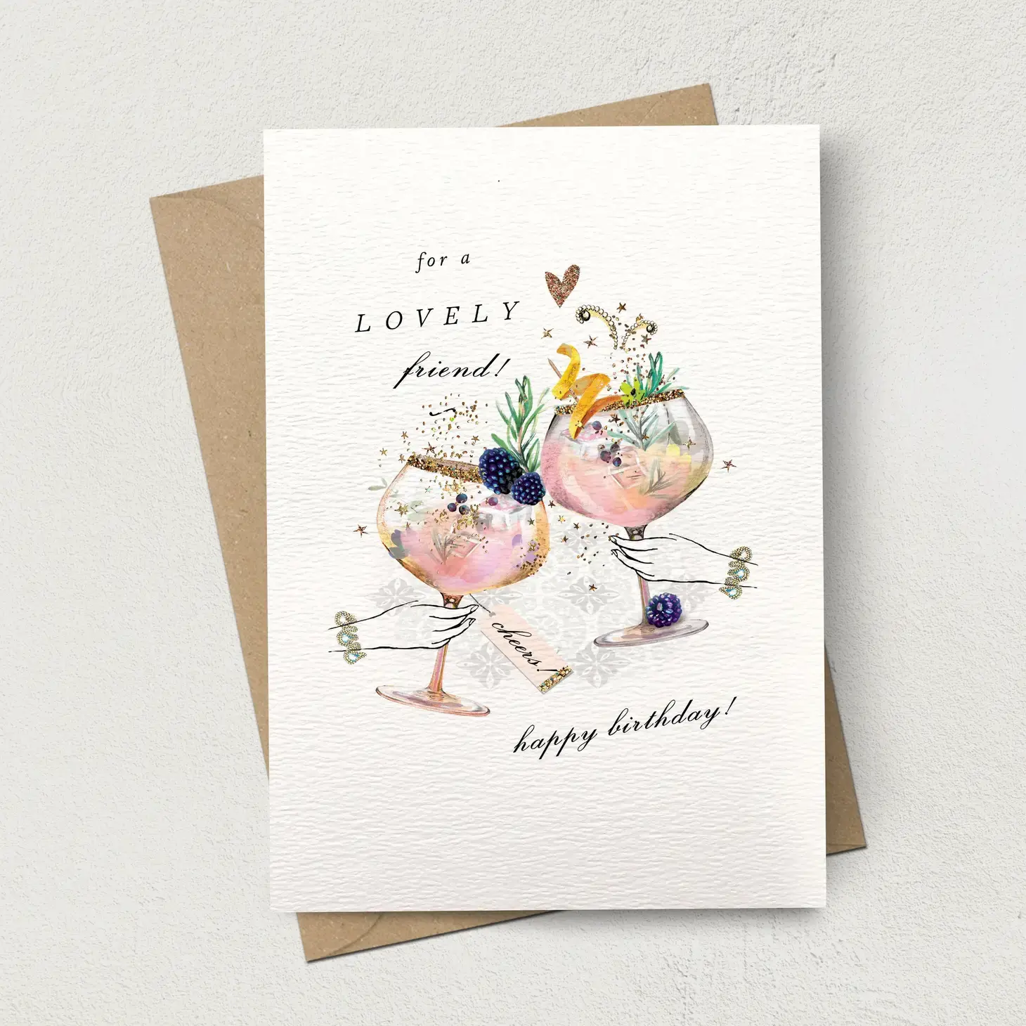 Lovely Friend Birthday Cocktails Card