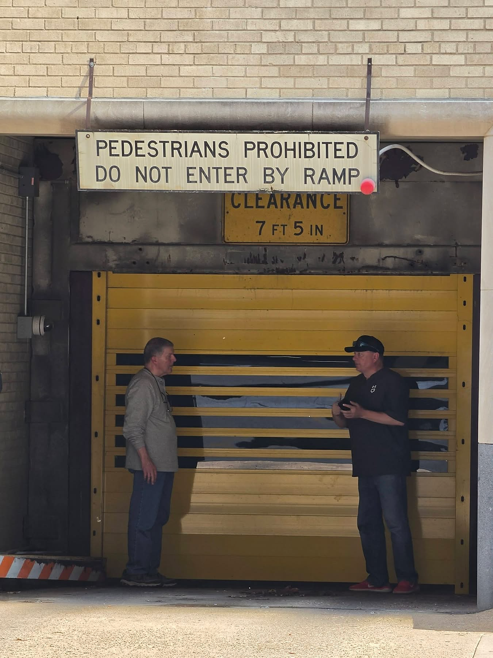 Frank Badalson (on the left) with Bill Brown at the entrance of the ramp.