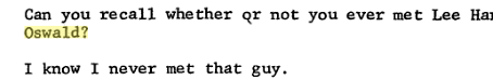 Did Thomas Beckham know Lee Harvey Oswald?