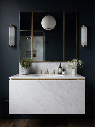 Blue & Marble Bathroom by Paul Craig - Interior Design for Property Developers