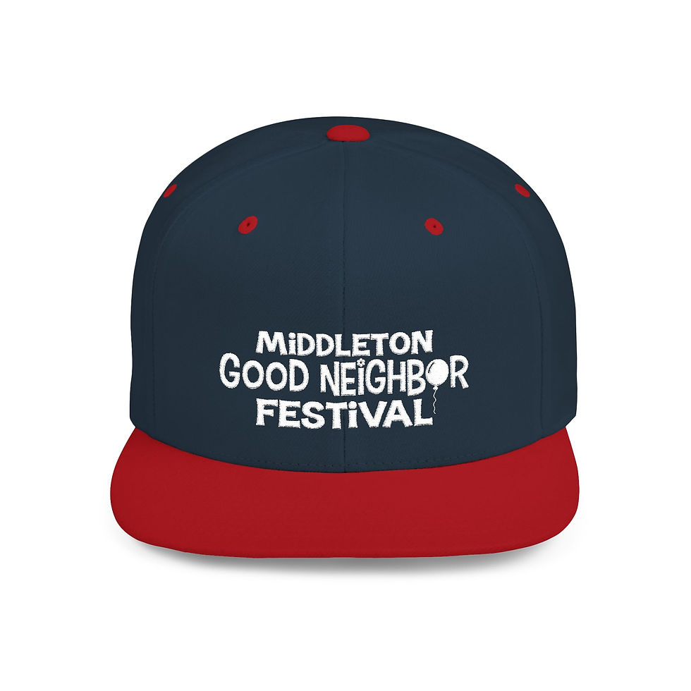 Thumbnail: Snapback Hat — Middleton Good Neighbor Festival Embroidered Flat Bill Cap