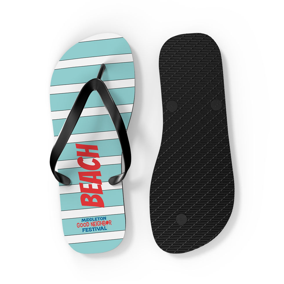 Thumbnail: Beach Please! Striped Flip Flops – Summer Beach Sandals for Festival & Vacation