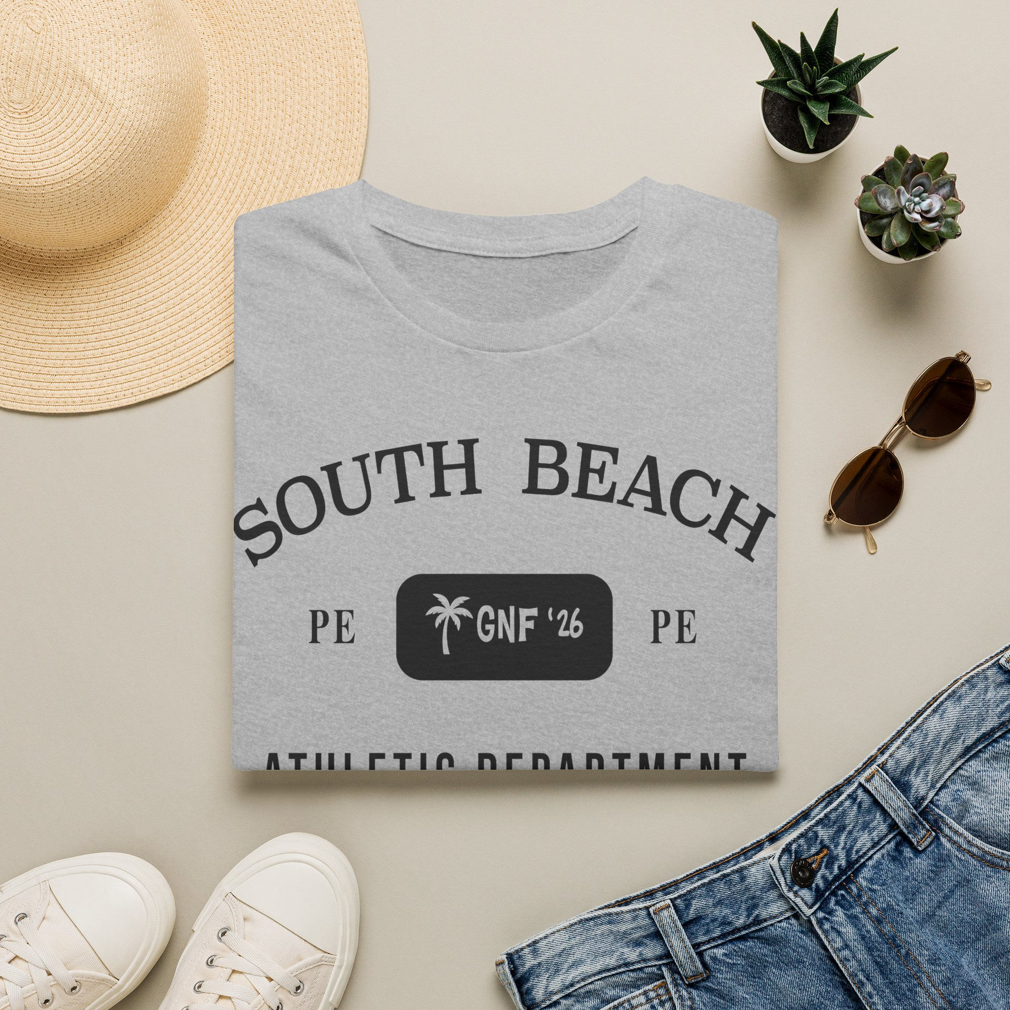 South Beach Athletic Department T-Shirt — ‘GNF ’26’ Palm Logo Tee