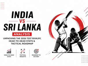 Scorecard metrics and team comparison graphics for India vs Sri Lanka Test series.
